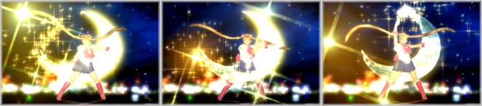 La bacchetta mentre rilascia le scintille dorate