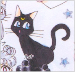 La versione felina di Luna nel manga