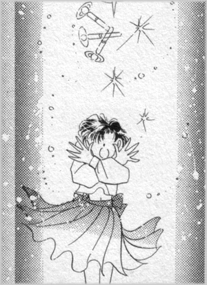 Un esempio della trasformazione nel manga (prima edizione)