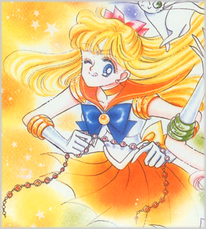 Sailor Venus mentre impugna la sua catena